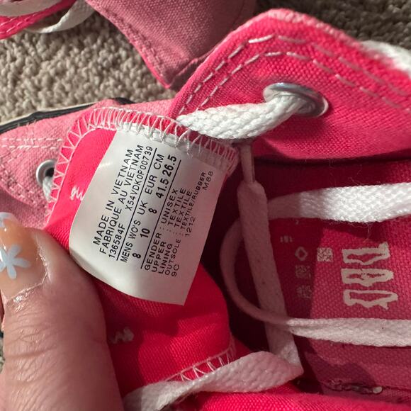 Converse Chuck Taylor All Star Low Top Sneakers Bright Pink Women's 10 Men's 8 - Picture 9 of 10